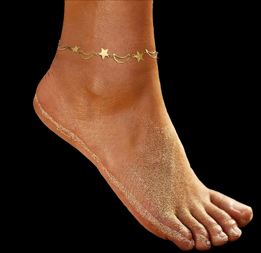 Moon star stainless steel Anklet